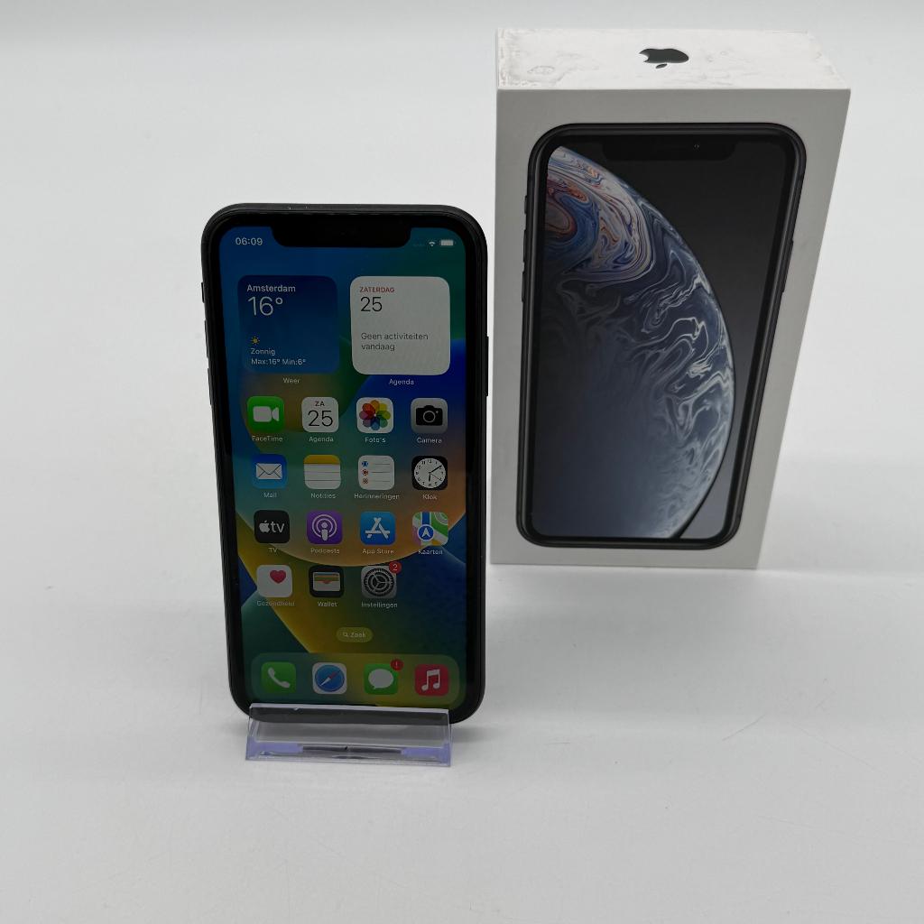 Apple iPhone XR - 64GB - Zwart | Compleet met doos, Zwart, IPhone XR, Ophalen of Verzenden, Zo goed als nieuw