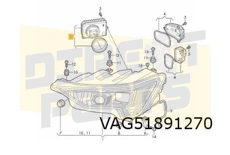 Audi vermogensmodule voor rijverlichtingselektronica (Hella, Auto-onderdelen, Verlichting, -, Verzenden, -, Nieuw