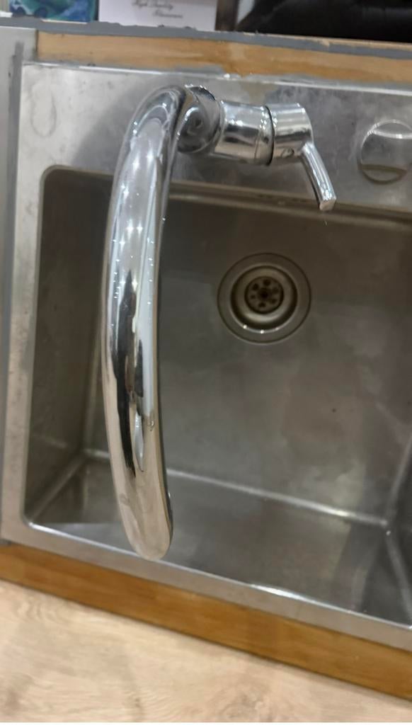 Évier et mitigeur inox, Huis en Inrichting, Keuken | Keukenelementen, Ophalen, Zo goed als nieuw