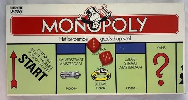 Jeu de plateau Parker Monopoly à grande boîte 1982 Vintage C, Hobby & Loisirs créatifs, 1 ou 2 joueurs, Envoi, Comme neuf, Parker