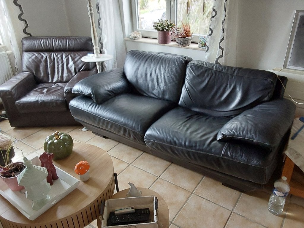Divan en cuir, Maison & Meubles, 200 à 250 cm, Banc droit, Contemporain, Enlèvement