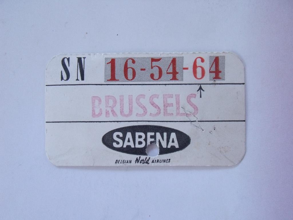 ancien ticket bagages SABENA, Verzamelen, Ophalen, Gebruikt