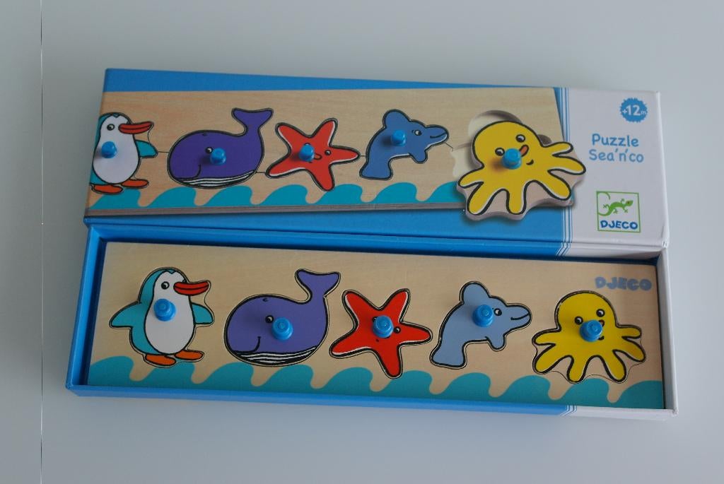 inlegpuzzel in hout oceaan djeco, Ophalen of Verzenden, Zo goed als nieuw, Van hout
