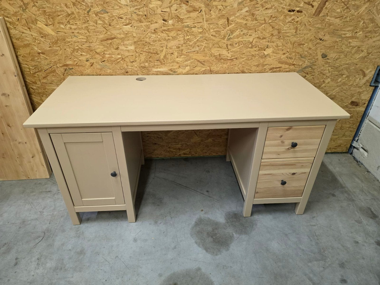 Mooie massief grenen bureau (volledig opgemaakt), Enlèvement, Beige, Bois