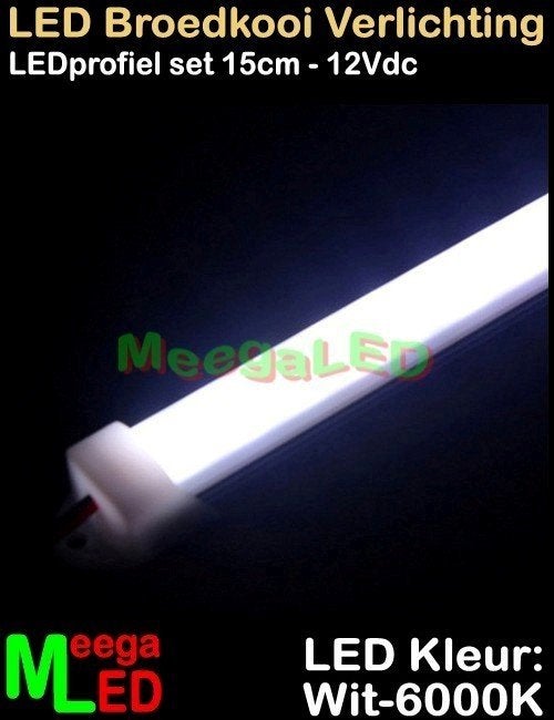 LED profiel SET 2x 15cm WIT Broedkooi Kweekkooi Vogelkooi, Ophalen of Verzenden, Nieuw, Aluminium, Broedkooi of Kweekkooi