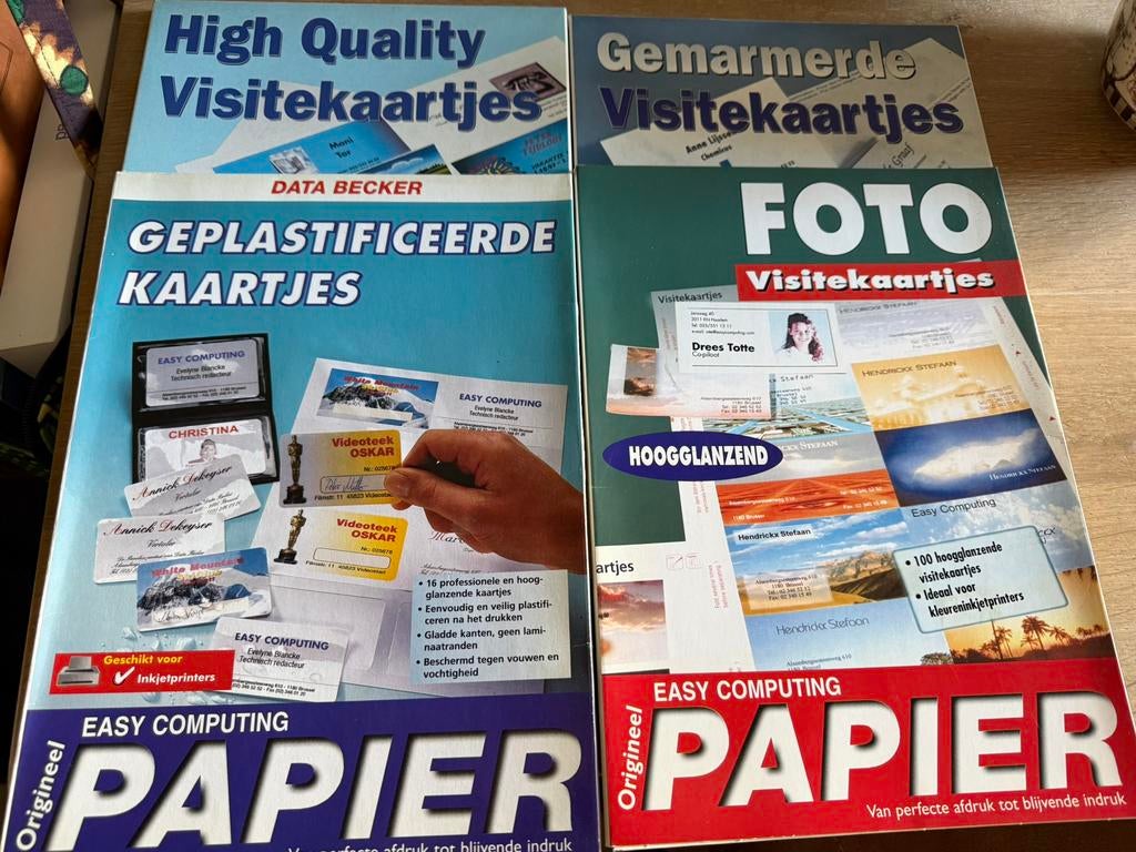 Visitekaartjes papier 4 pakjes Easy Computing, Diversen, Papierwaren, Ophalen, Zo goed als nieuw
