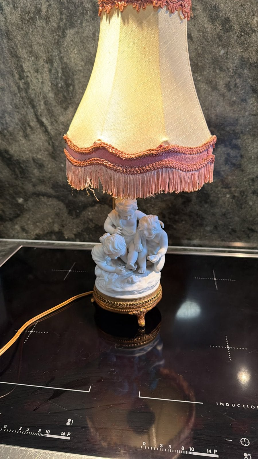Prachtige vloerlamp in biscuit en brons, geen gebrek, Ophalen