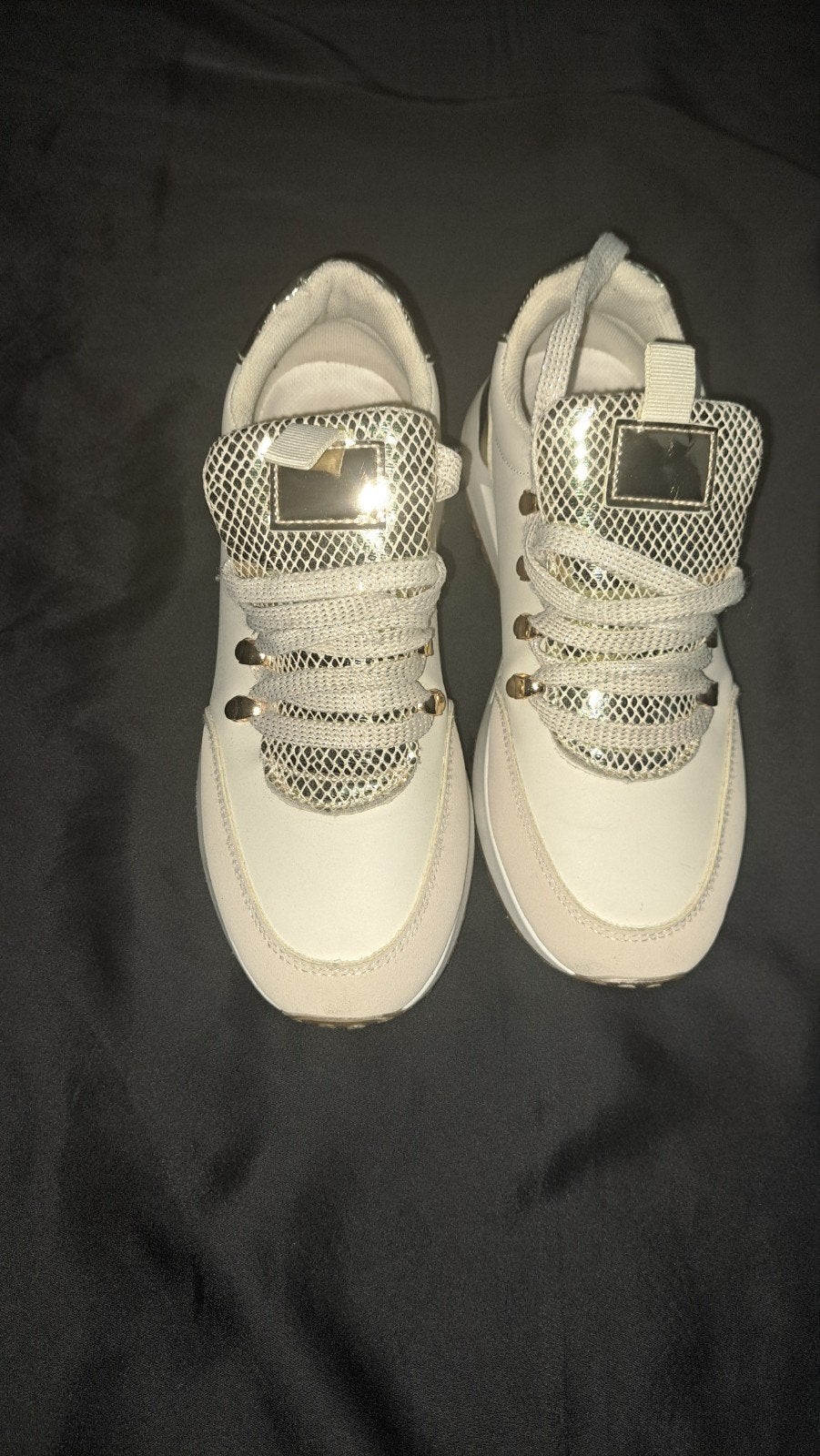 Stijlvolle dames sneakers (beige/goud) – Maat 38, Enlèvement, Beige