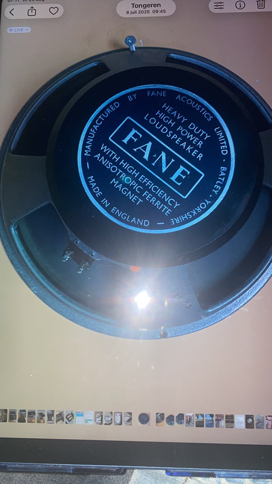 FANE VINTAGE GITAAR SPEAKER 8 Ohm, Muziek en Instrumenten, Ophalen of Verzenden, Zo goed als nieuw