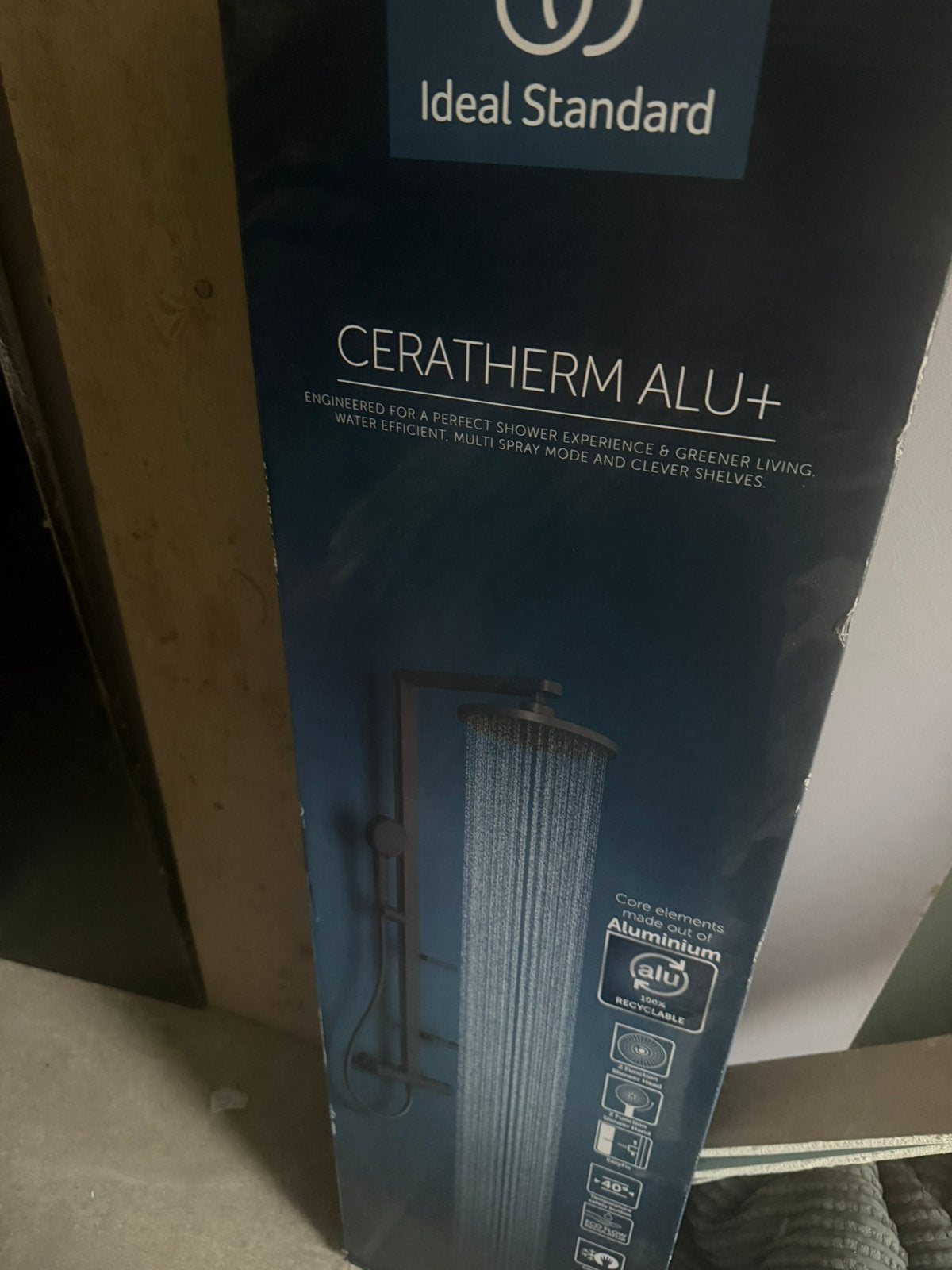 Ideal Standard Ceratherm Alu+ Regendouche Zwart – NIEUW, Ophalen of Verzenden, Nieuw, Kraan