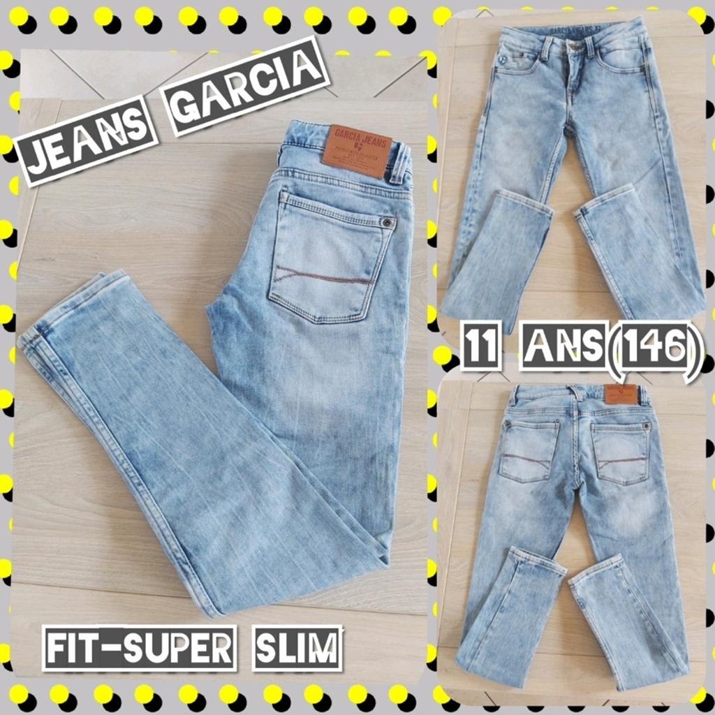 Pantalon en jeans  pour garçon -bleu clair-Garcia-T.146, Pantalon, Garçon, Enlèvement ou Envoi, Comme neuf