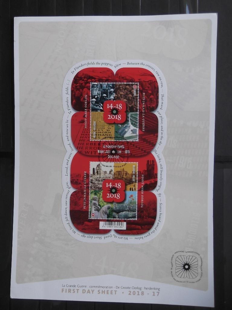 BL269 FDS In Flanders fields 14-18, Ophalen of Verzenden, Gestempeld, 1e dag stempel