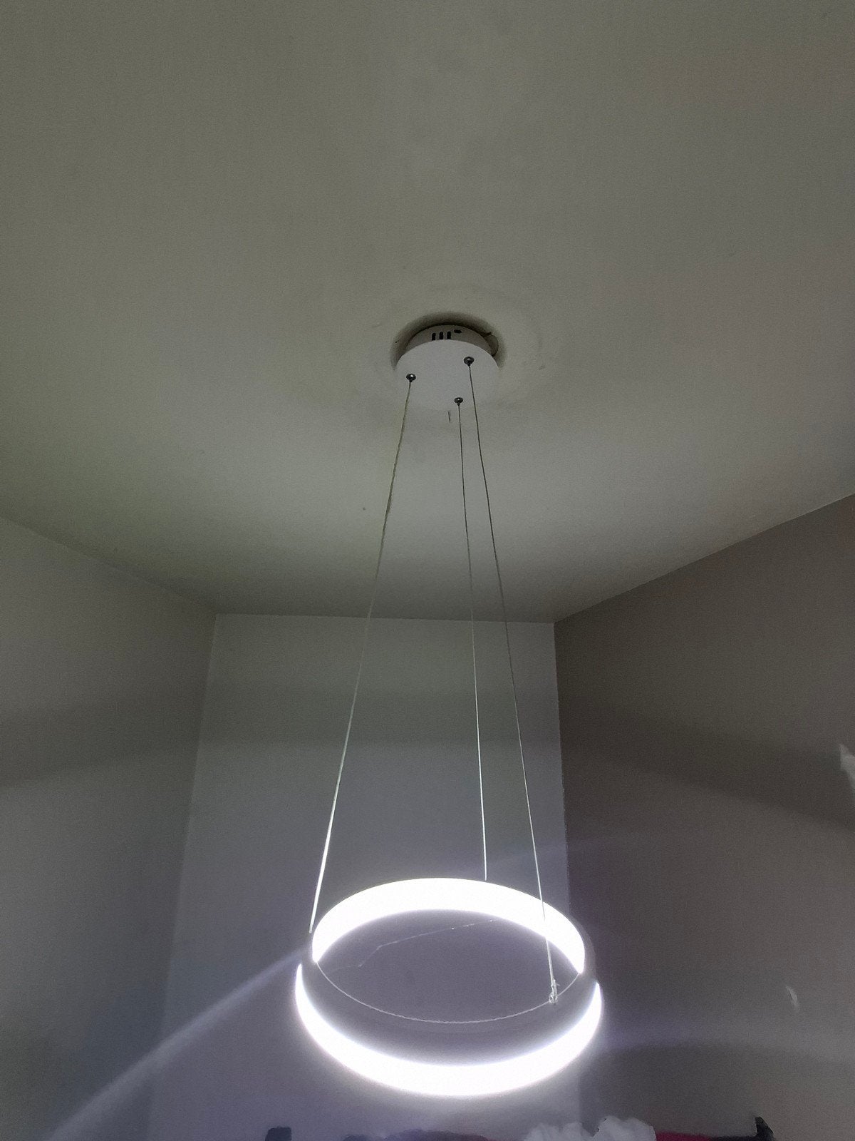 Suspension LED design moderne – anneau lumineux réglable, Ophalen, Nieuw, Metaal