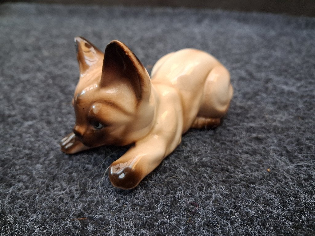 Vintage keramiek beeld Siamese kat, Verzamelen, Ophalen of Verzenden, Zo goed als nieuw, Dier