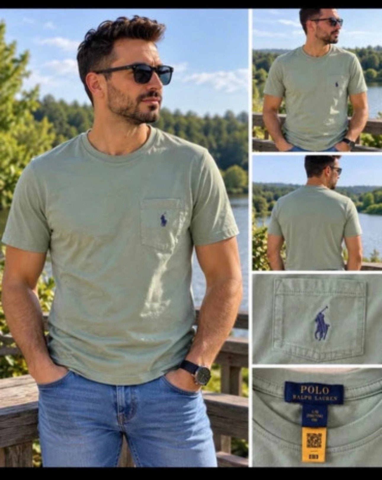 Polo Ralph Lauren heren T-shirt – Groen, Verzenden, Zo goed als nieuw, Maat 48/50 (M), Groen