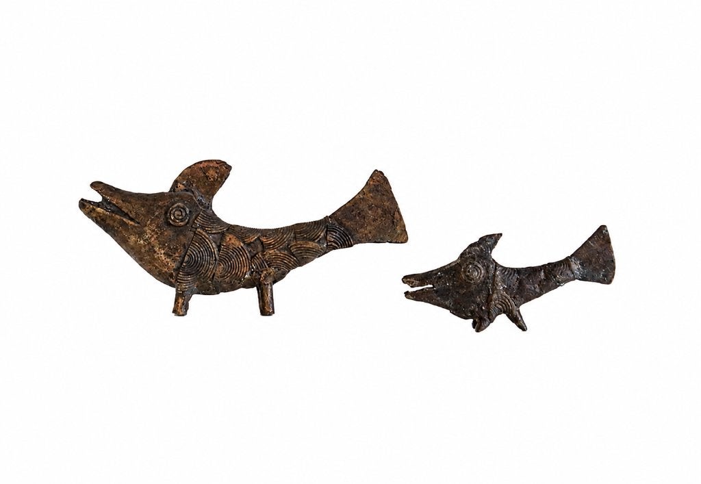 Genuine African Benin Bronze Fish Sculpture, Enlèvement ou Envoi, Bronze