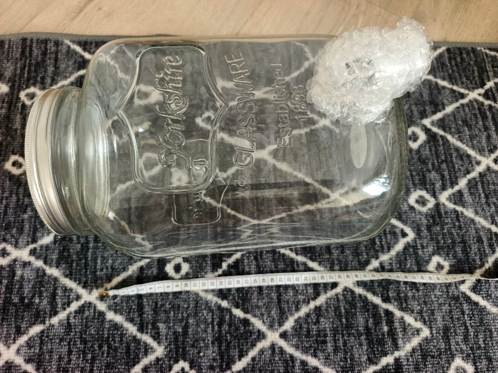 Lot de 2 grands bocaux en verre Yorkshire neufs, Enlèvement, Neuf, Verre, Autres types