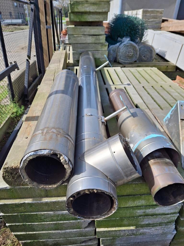 Dubbelwandige inox geisoleerde buis, Doe-het-zelf en Bouw, Buizen en Afvoer, Ophalen, Inox