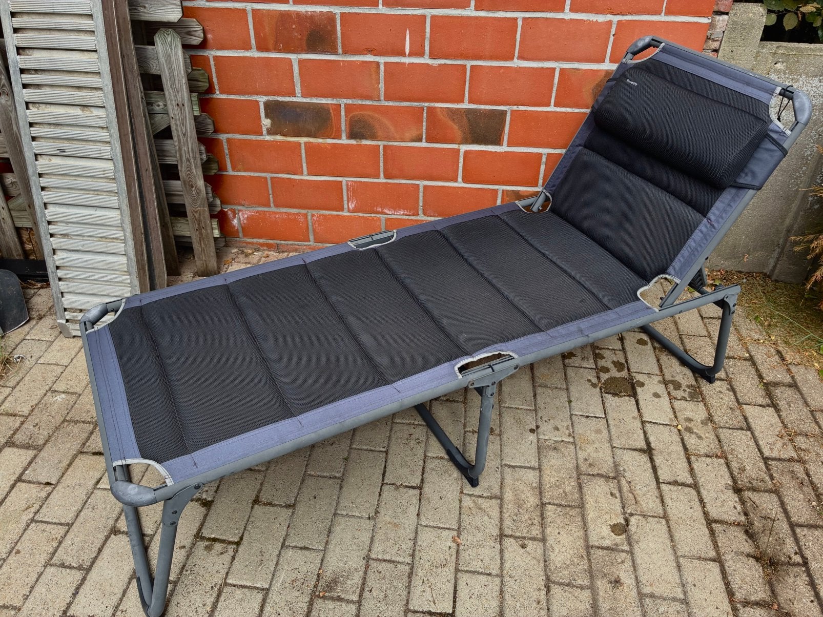 Ligbed, Ophalen, Zo goed als nieuw, Aluminium, Inklapbaar