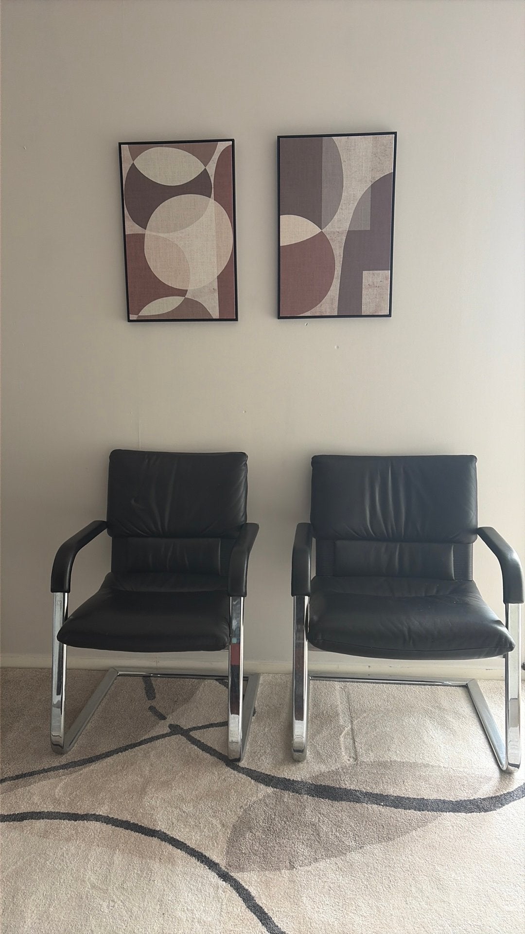 2 Fauteuils Vitra Bellini en cuir, Enlèvement