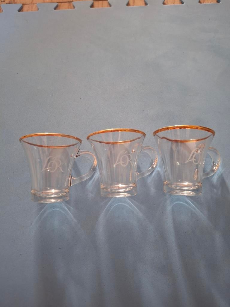 3 x Espresso tas L'Or 70 ml, Verzamelen, Glas en Drinkglazen, Ophalen, Zo goed als nieuw, Overige typen