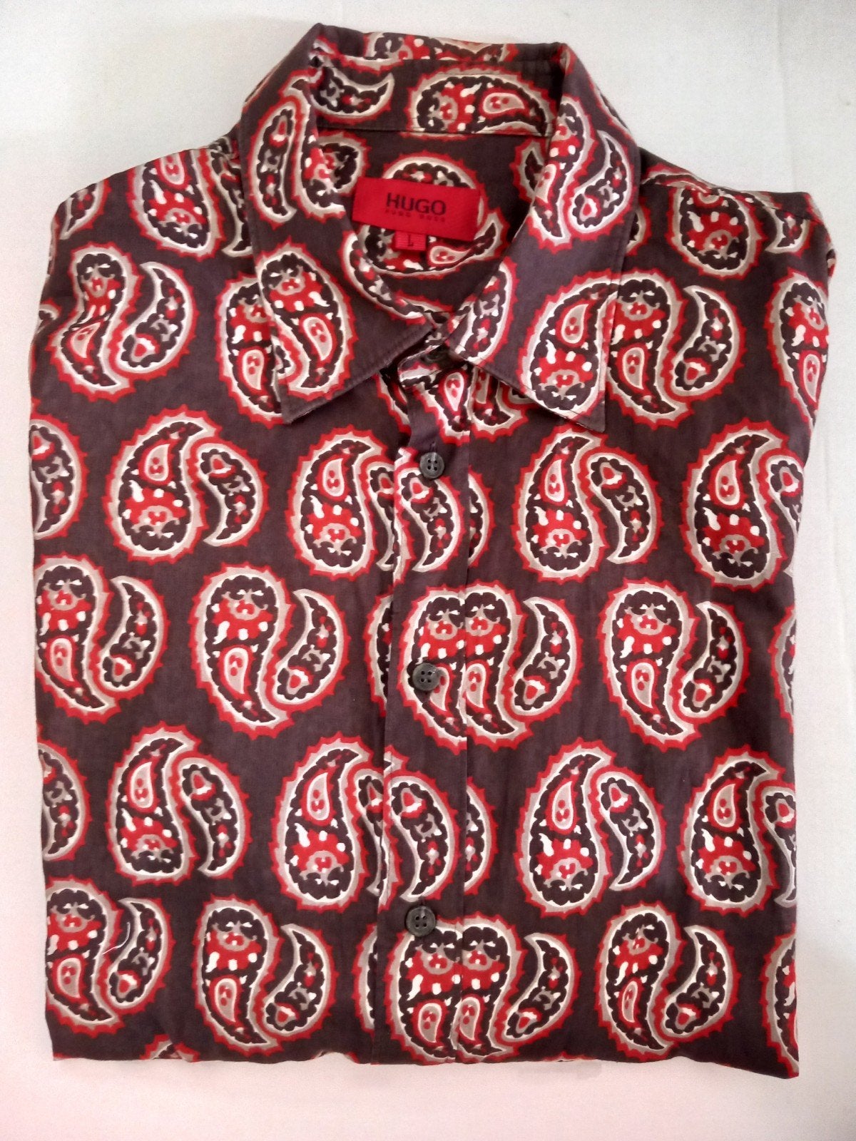 chemise pour homme - Hugo Boss - taille L -> 4€, Tour de cou 41/42 (L), Comme neuf, Brun, Enlèvement