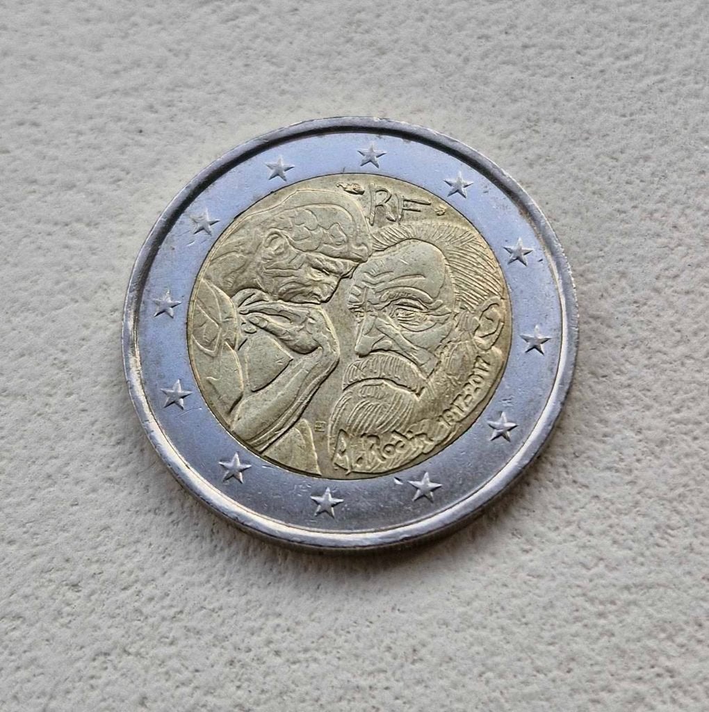 2 Euro Frankrijk 2017 100e sterfdag van Auguste Rodin UNC, Postzegels en Munten, Ophalen of Verzenden, Frankrijk, 2 euro, Losse munt