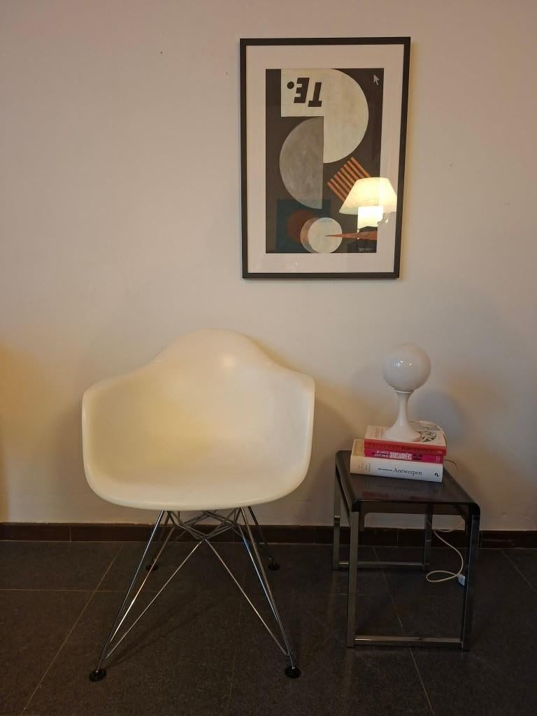 Set van 4 replica Eames stoelen, Huis en Inrichting, Stoelen, Gebruikt, Vier, Kunststof, Metaal, Wit, Ophalen