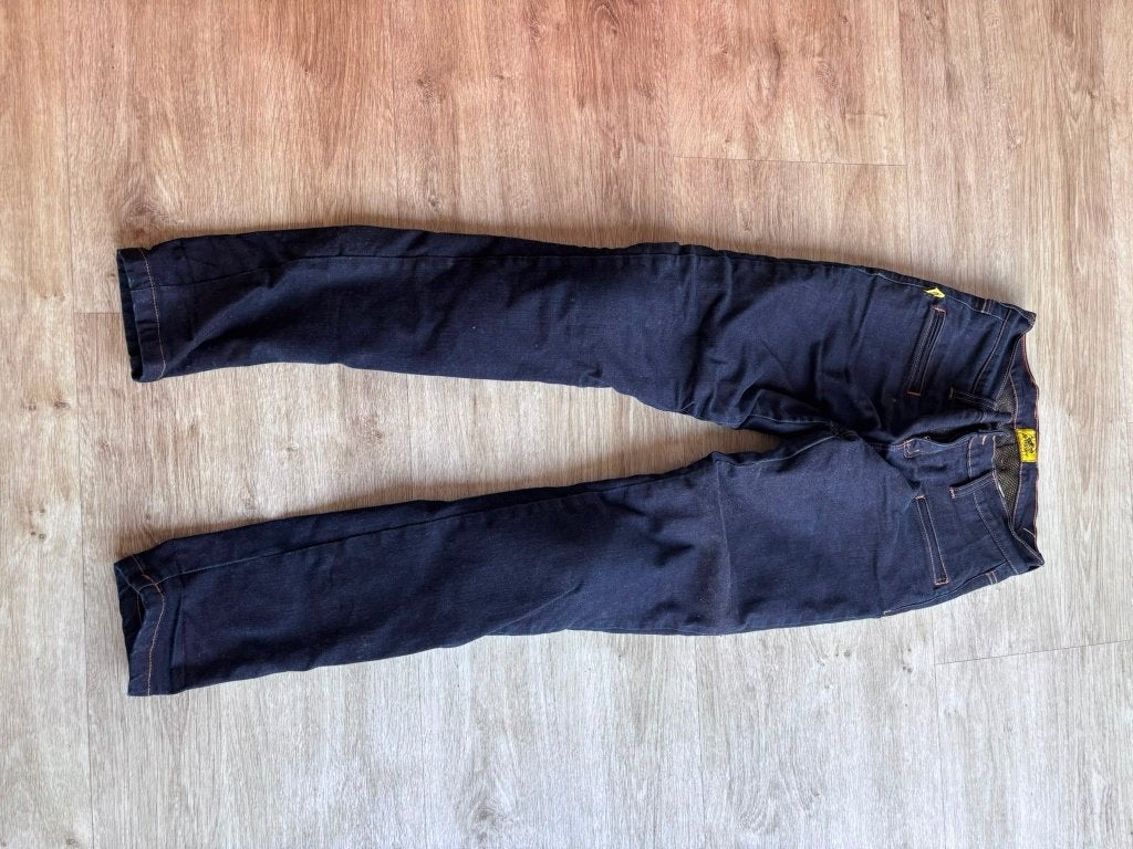 motorjeans Dragging maat 10 inclusief valbescherming, Motoren, Kleding | Motorkleding, Ophalen, Tweedehands, Broek | textiel, Dragging