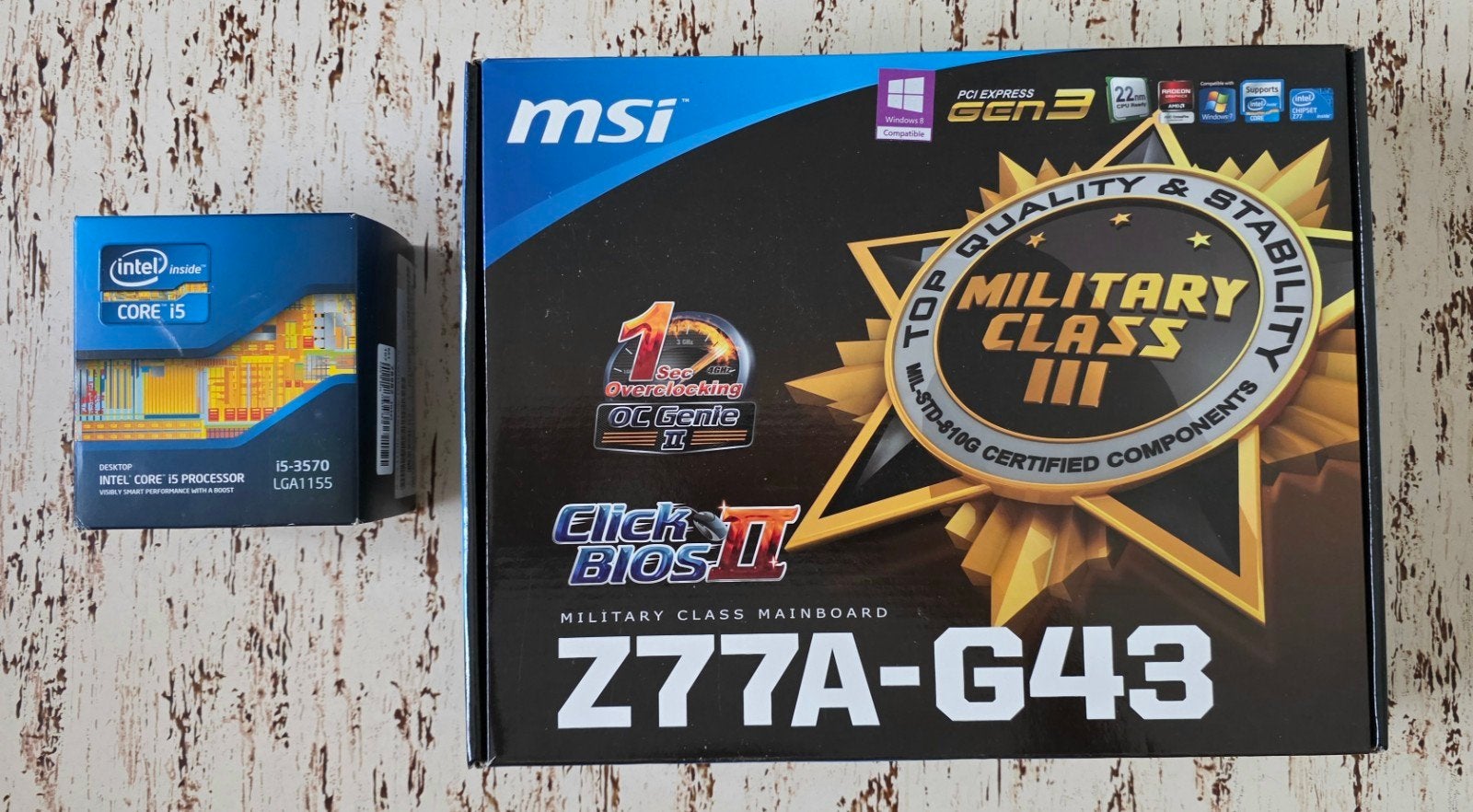 ​Kit MSI Z77A-G43 + Intel i5-3570 + Ventirad (LGA1155), Informatique & Logiciels, Enlèvement ou Envoi, Utilisé, Intel