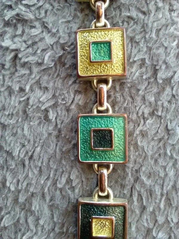 Bracelet motifs carrés bleus / turquoises Yves Rocher, Enlèvement ou Envoi, Utilisé, Argent, Autres matériaux