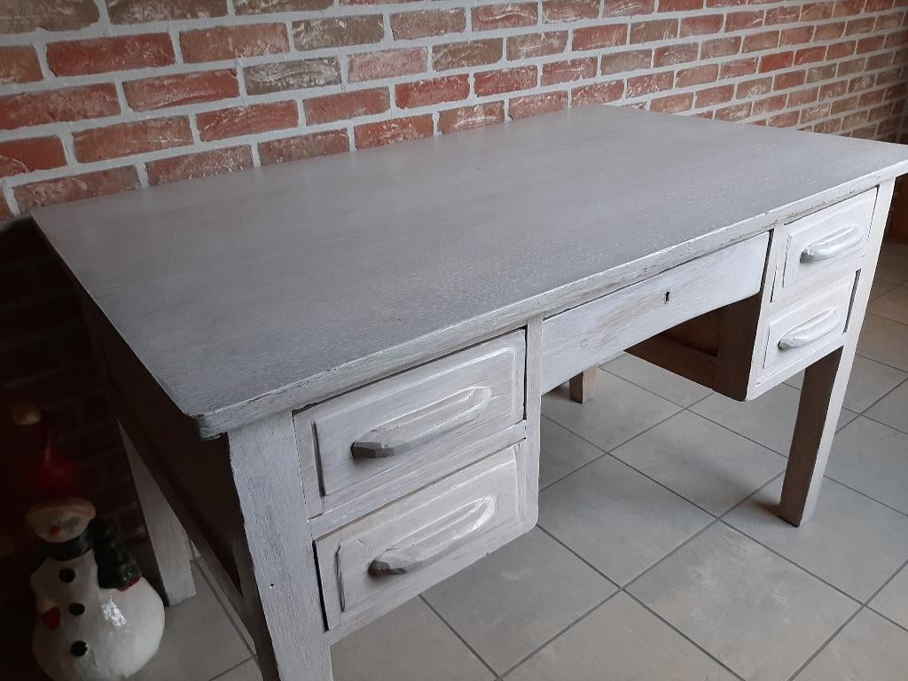 Eiken bureau, Huis en Inrichting, Bureaus, Ophalen, Gebruikt, 120 cm, Hout