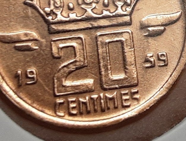 Belgique - 20 cents — 1959 Fr. (Réf 072)., Timbres & Monnaies, Enlèvement ou Envoi, Métal, Monnaie en vrac