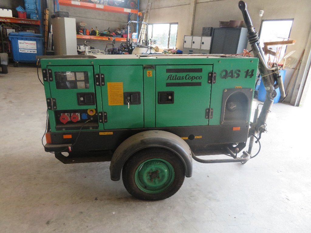 Atlas Copco Stroomgroep QAS14 - nog 1 stuk beschikbaar, Doe-het-zelf en Bouw, Aggregaten, Ophalen, Gebruikt, Elektrisch startend