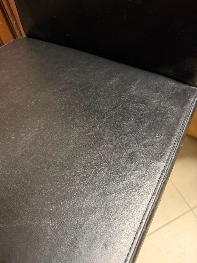 stoel leder zwart, Huis en Inrichting, Ophalen, Gebruikt, Zwart, Leer