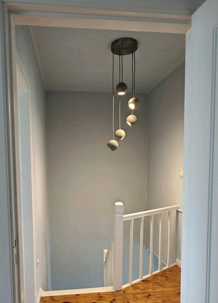Vandeheg Cielo LED Hanglamp – Design Betonlook – 5 lichten, Ophalen