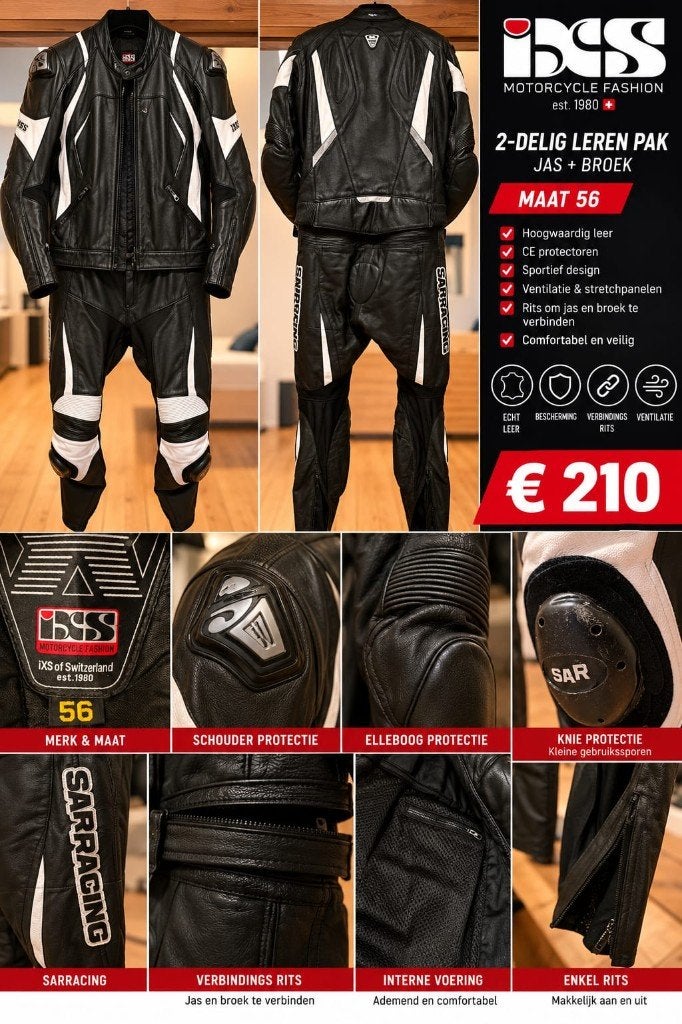 Lederen motorpak maat 56, Ophalen, Tweedehands, Heren, IXS