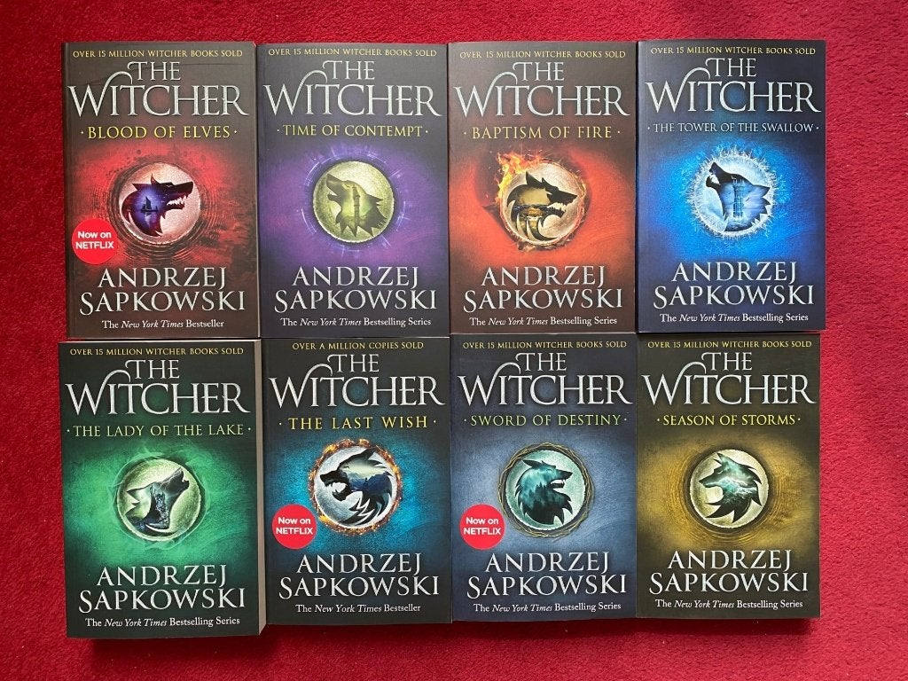 ANDRZEJ SAPKOWSKI DE WITCHER,DE BOX MET DE 8 BOEKEN IN ZO GO, Livres, Enlèvement ou Envoi