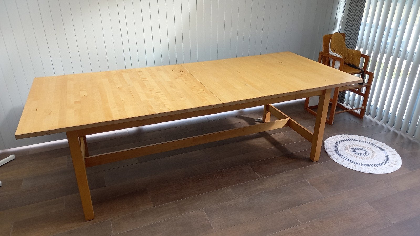 Tafel Ikea 1m x 2,4m - 3m, Huis en Inrichting, Tafels | Eettafels, Ophalen, Gebruikt, 100 tot 150 cm, 200 cm of meer