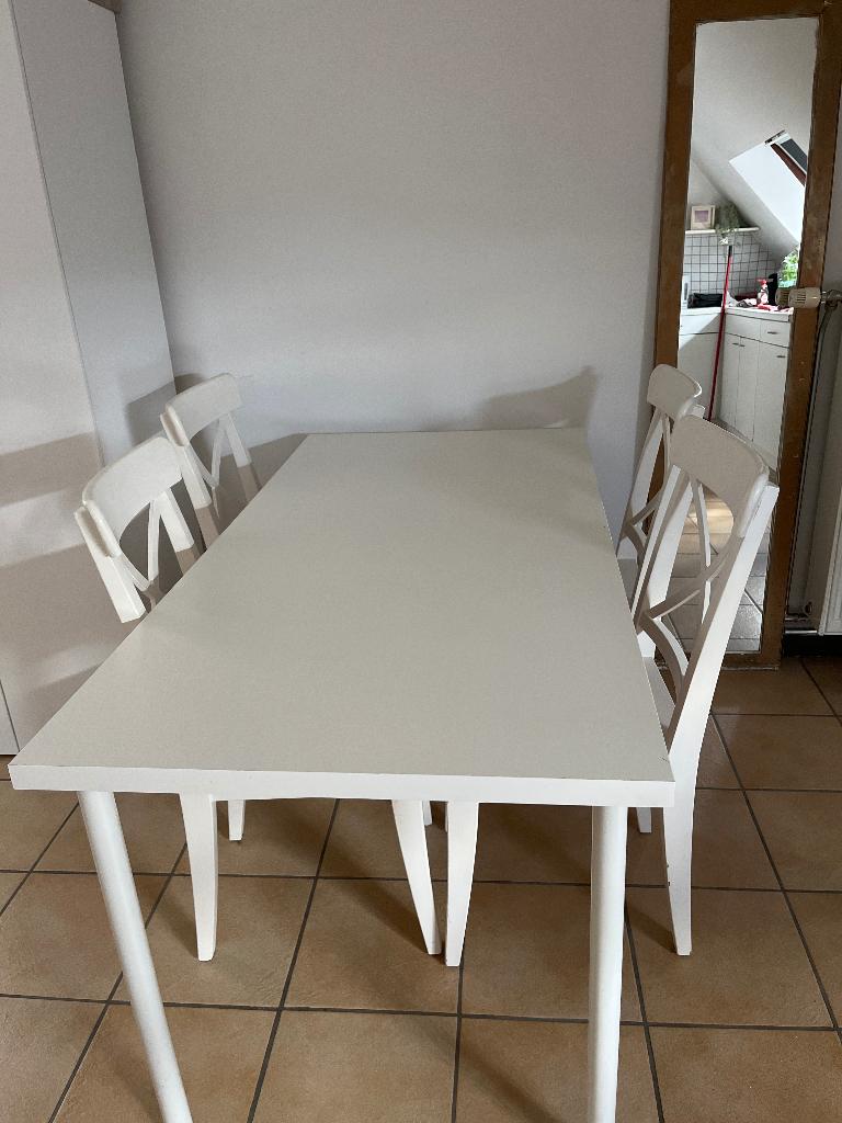 Tafel met stoelen, Ophalen, Gebruikt, 100 tot 150 cm, 50 tot 100 cm