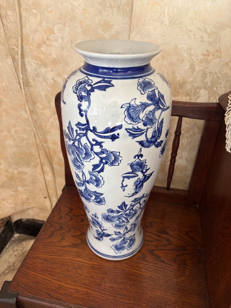 Prachtige Chinese vaas blauw wit porselein, Antiek en Kunst, Ophalen