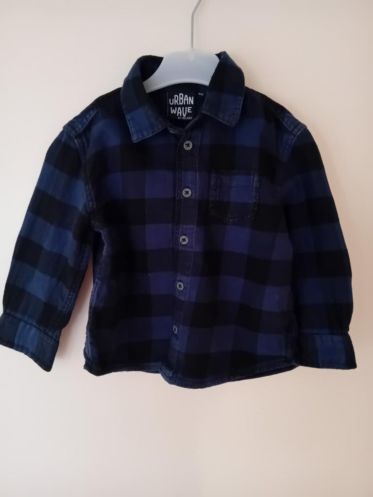 Blauw geruit hemd, Gebruikt, Ophalen of Verzenden, Shirt of Longsleeve, Jongen