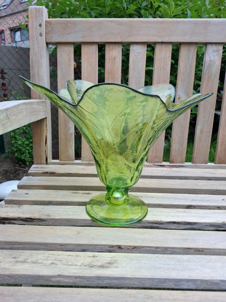 Grote groene schaal, Huis en Inrichting, Woonaccessoires | Schalen en Manden, Ophalen, Schaal, Overige vormen, Glas