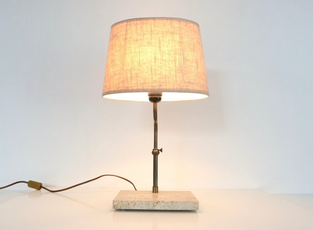Vintage Travertin Pierre Faveere Table Lamp, Enlèvement ou Envoi