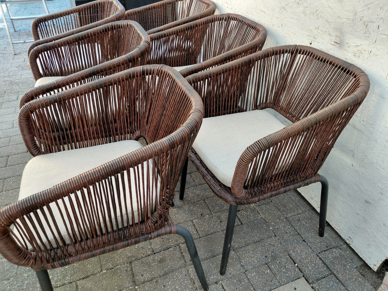 6  prachtige tuinstoelen met dikke  kussens, Tuin en Terras, Tuinstoelen, Ophalen