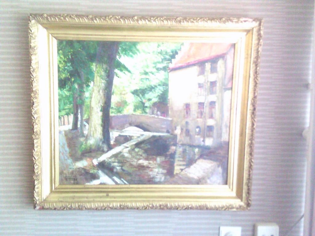 groot schilderij getekend A Hallet, Ophalen