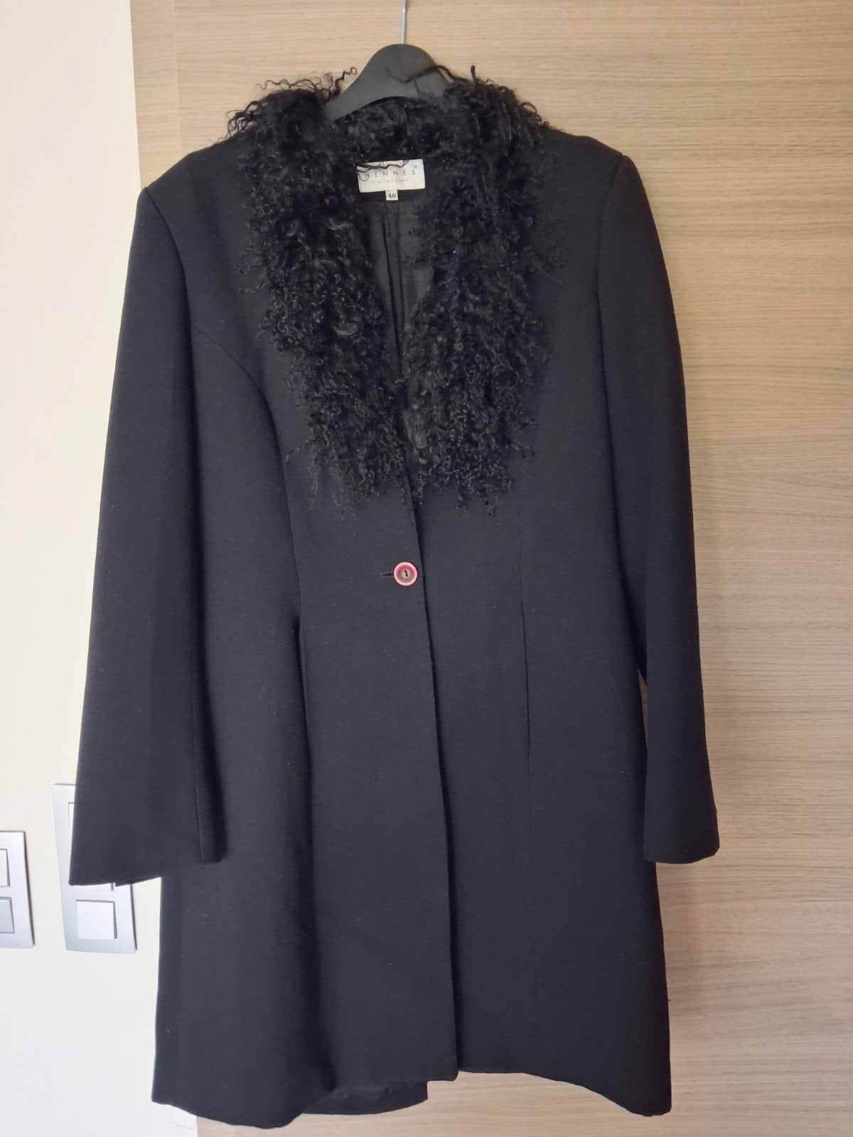 lange zwarte jas maat 40 hennes, Kleding | Dames, Maat 38/40 (M), Zwart, Hennes, Ophalen of Verzenden