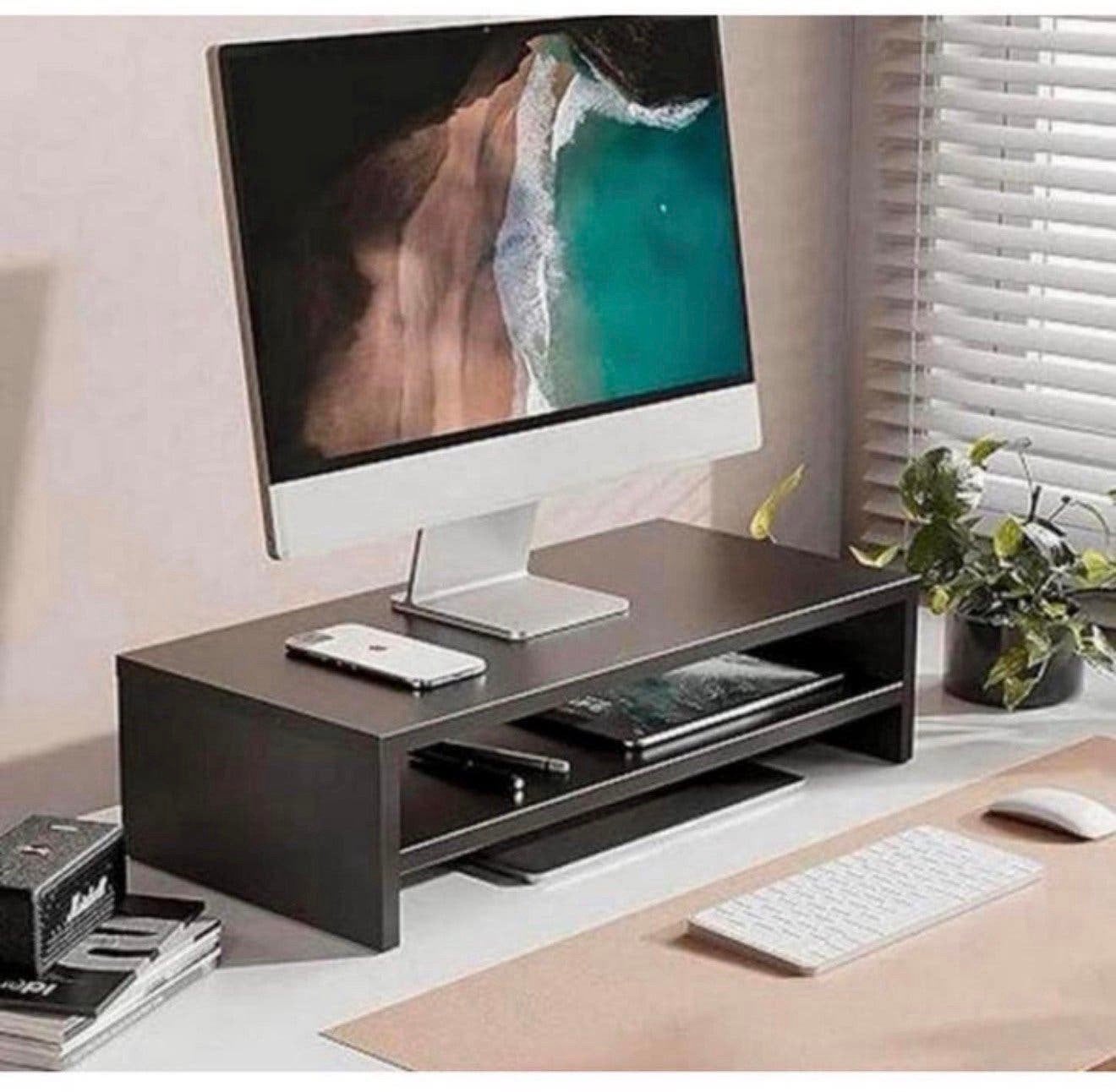Monitorstandaard 2 lagen 54cm Desktop Stand Laptop Computer, Ophalen of Verzenden, Nieuw