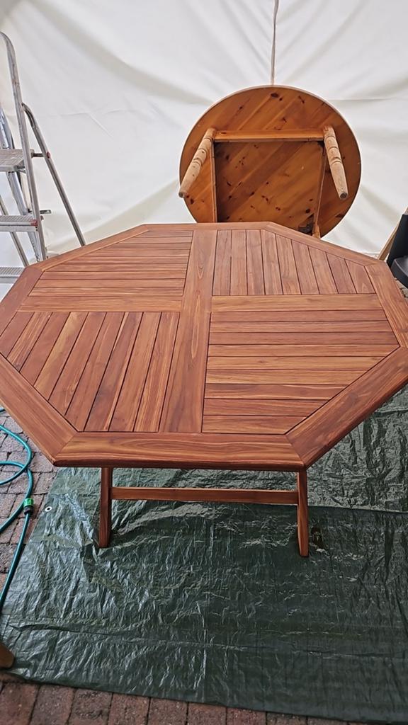 Table de jardin en teck neuve traitée, Jardin & Terrasse, Enlèvement