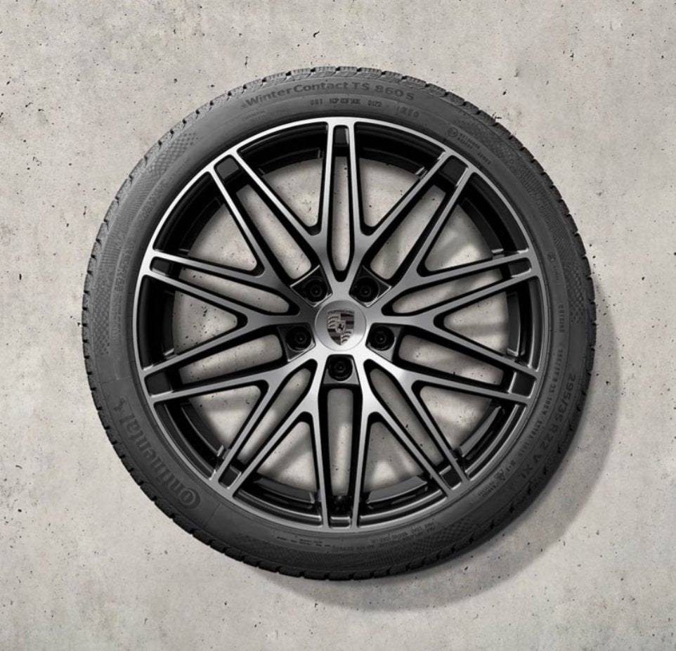 Porsche 22 inch wielen - RS Spyder - Kit Zomer + Kit Winter, Auto-onderdelen, Banden en Velgen, Velg(en), Zomerbanden, Overige maten